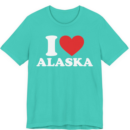 I Love Alaska Shirt Premium T-Shirt – Teal – Alaska Cruise Shirts