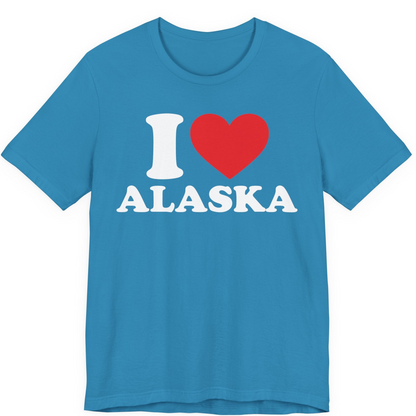 I Love Alaska Shirt Premium T-Shirt – Aqua – Alaska Cruise Shirts
