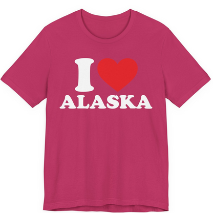 I Love Alaska Shirt Premium T-Shirt – Berry – Alaska Cruise Shirts