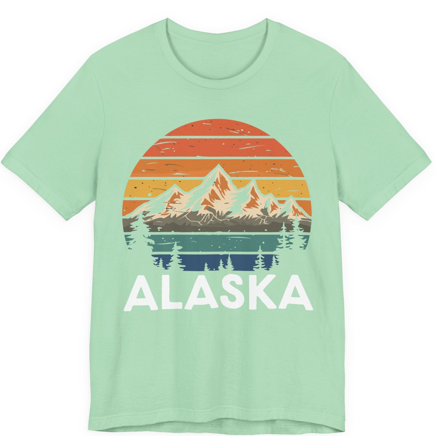 Retro Alaska Mountain Scenery Shirt Premium T-Shirt – Mint – Alaska Cruise Shirts