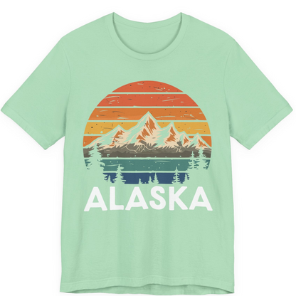 Retro Alaska Mountain Scenery Shirt Premium T-Shirt – Mint – Alaska Cruise Shirts
