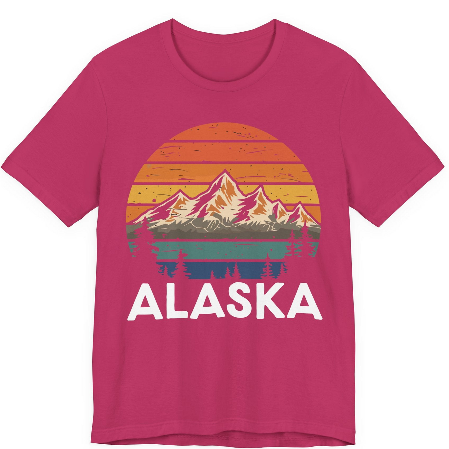 Retro Alaska Mountain Scenery Shirt Premium T-Shirt – Berry – Alaska Cruise Shirts