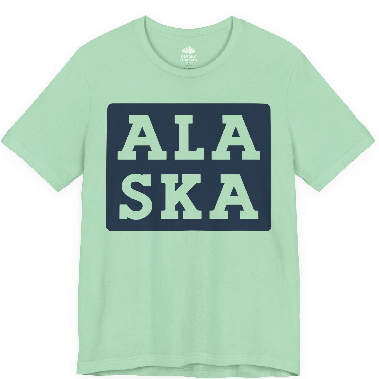 Bold Alaska Block Text Shirt Premium T-Shirt – Mint – Alaska Cruise Shirts