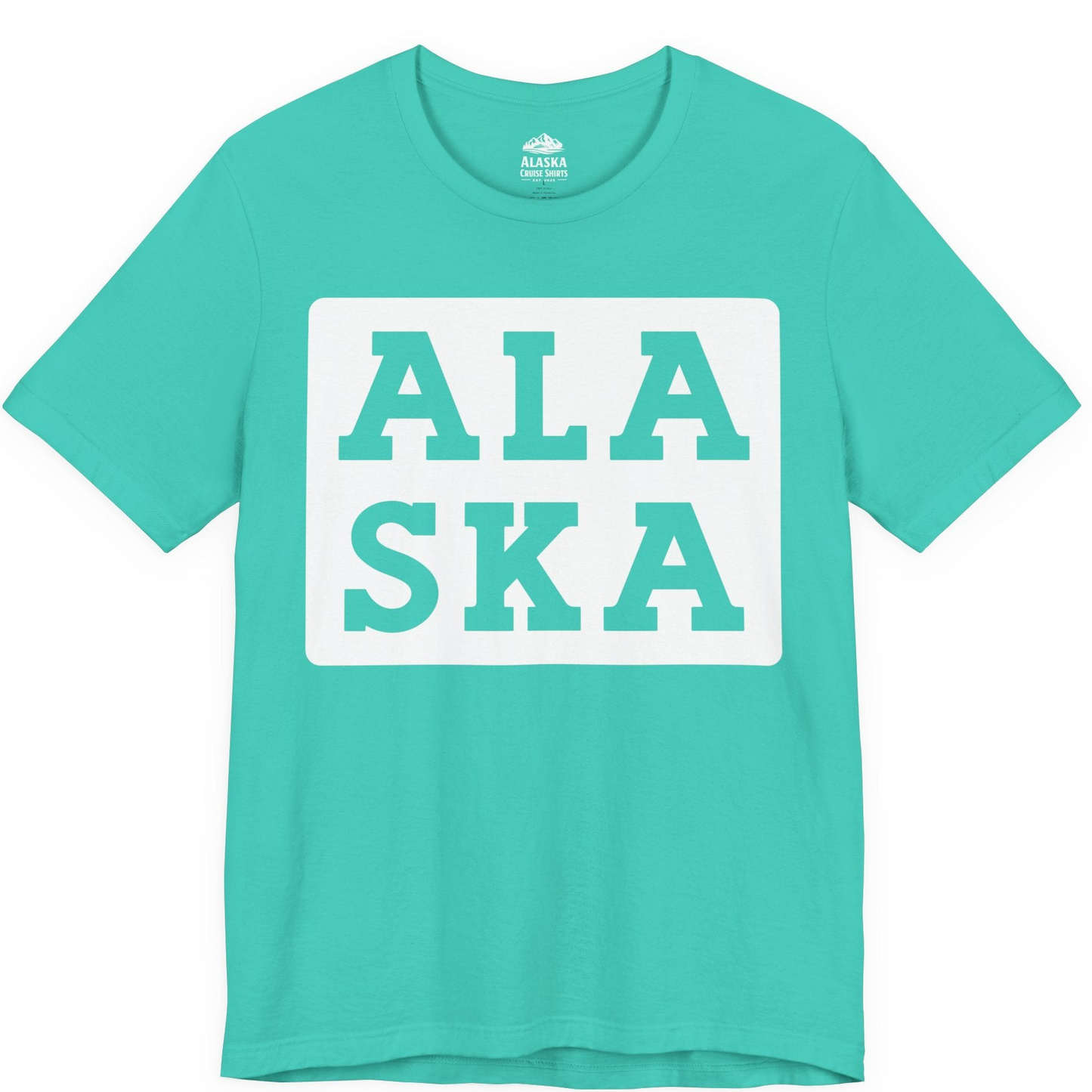 Bold Alaska Block Text Shirt Premium T-Shirt – Teal – Alaska Cruise Shirts