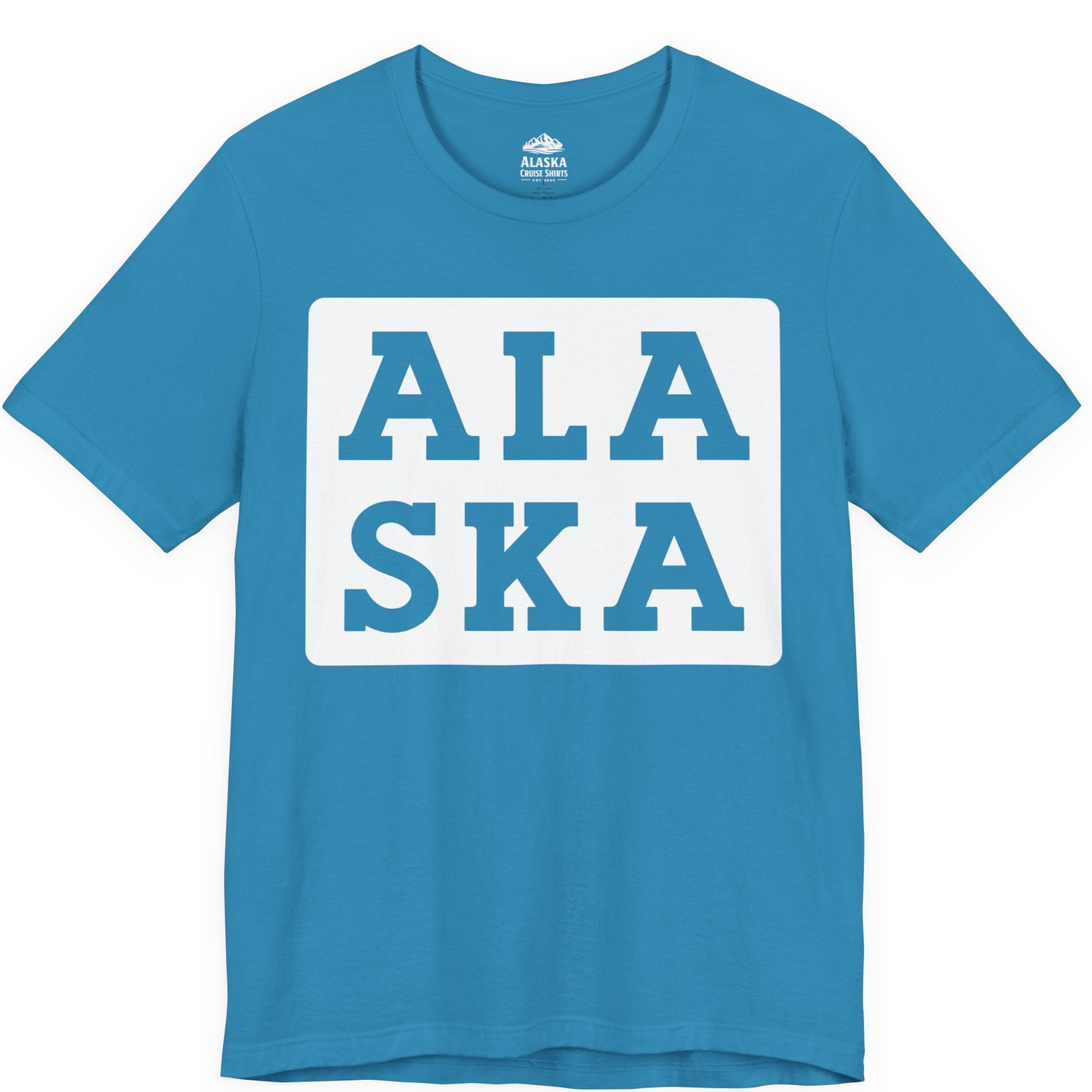 Bold Alaska Block Text Shirt Premium T-Shirt – Aqua – Alaska Cruise Shirts