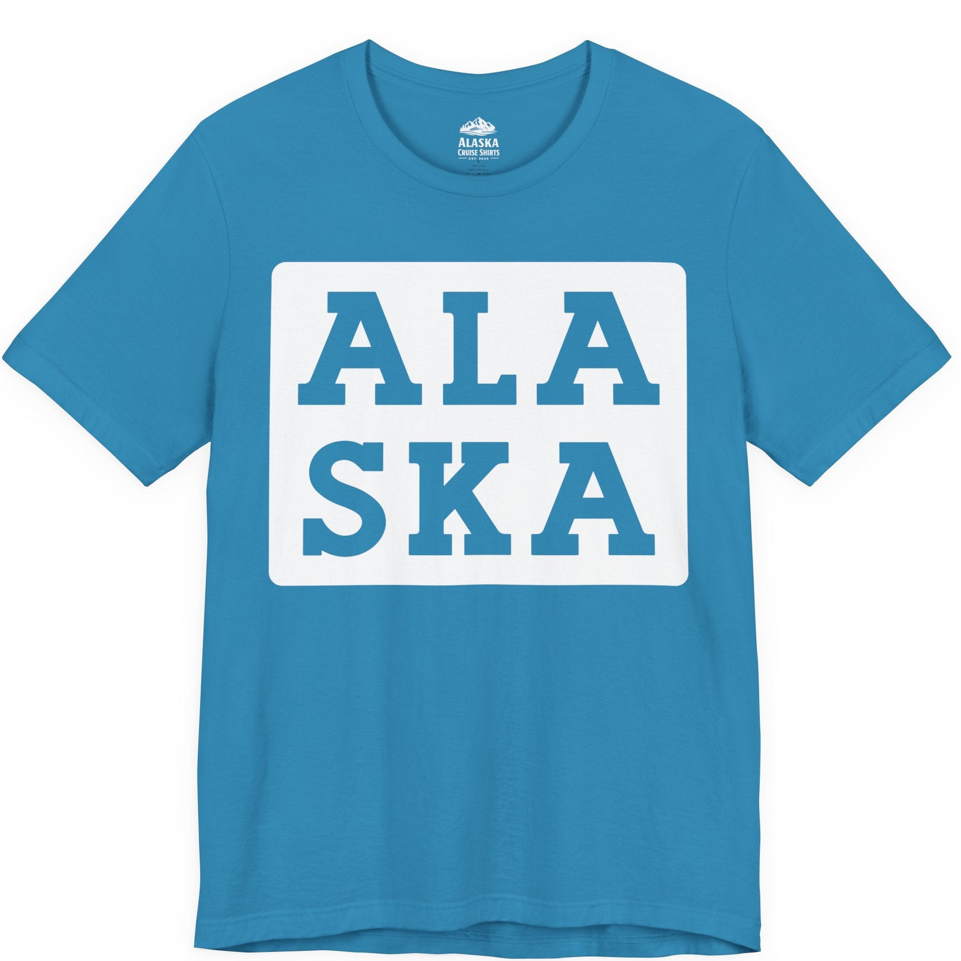 Bold Alaska Block Text Shirt Premium T-Shirt – Aqua – Alaska Cruise Shirts