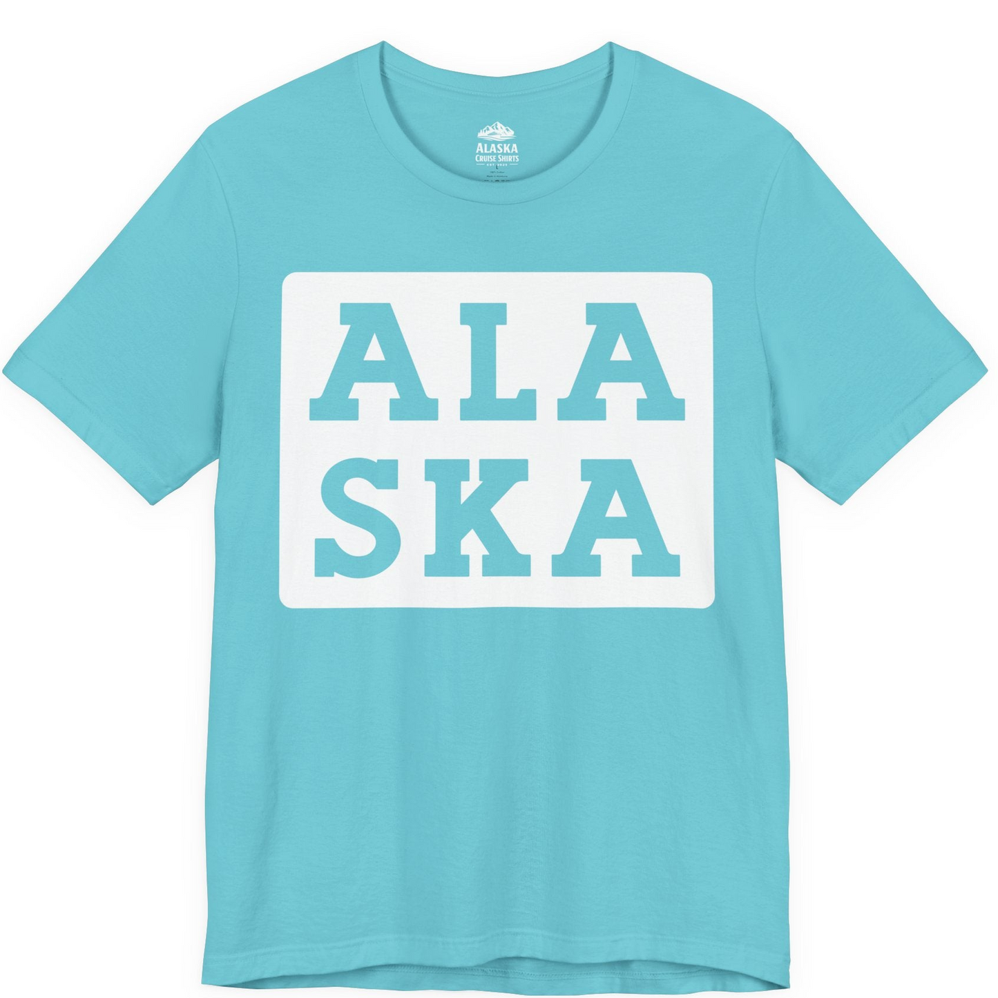 Bold Alaska Block Text Shirt Premium T-Shirt – Turquoise – Alaska Cruise Shirts