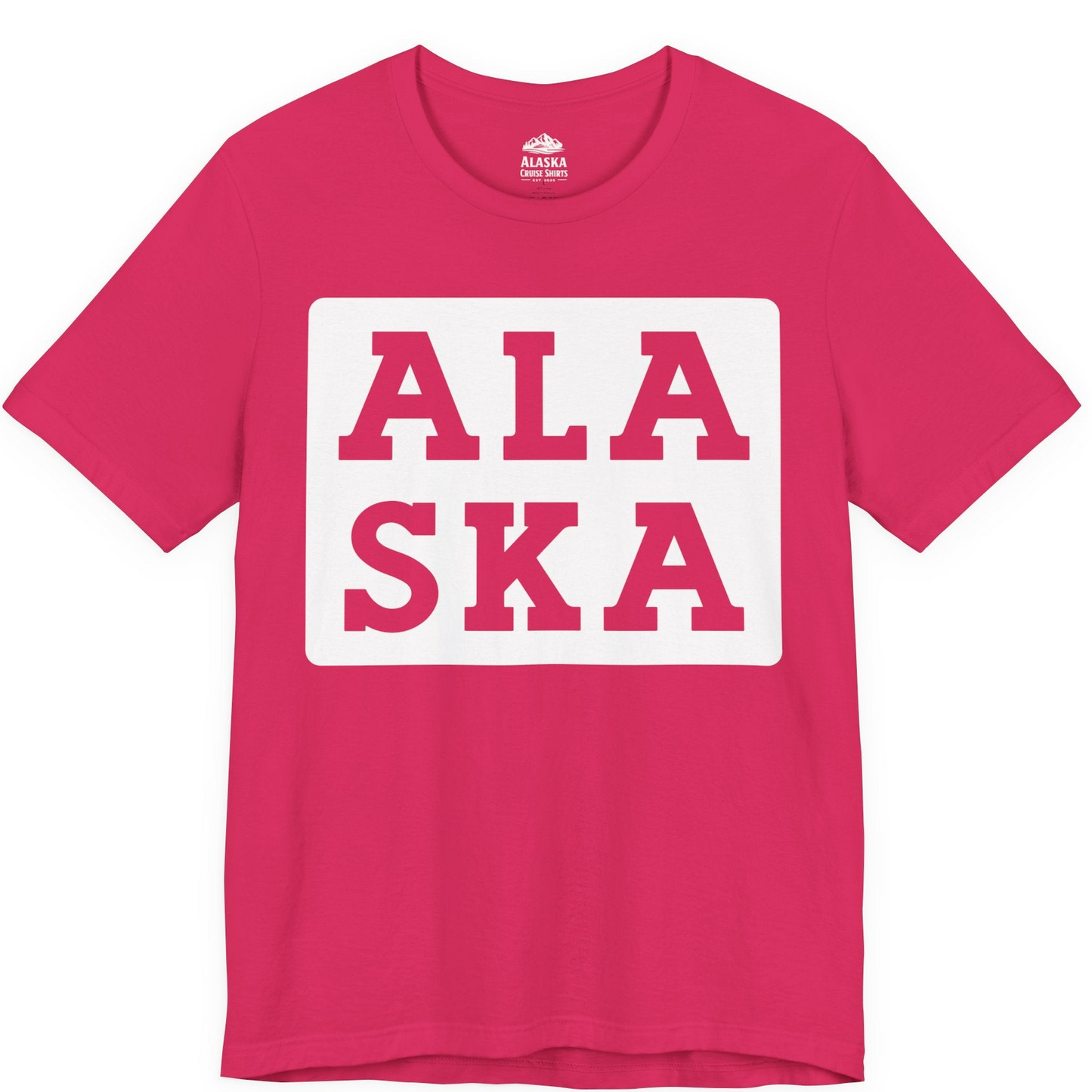 Bold Alaska Block Text Shirt Premium T-Shirt – Fuchsia – Alaska Cruise Shirts