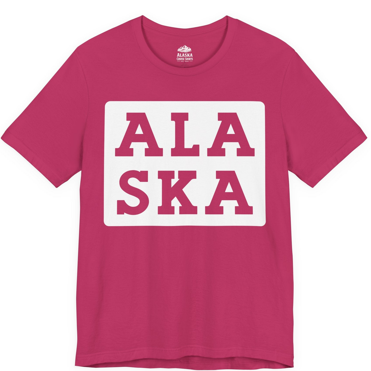 Bold Alaska Block Text Shirt Premium T-Shirt – Berry – Alaska Cruise Shirts