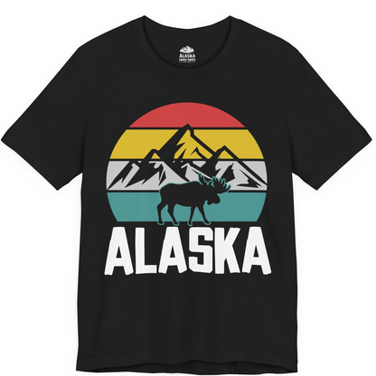 Retro Alaska Moose Silhouette Shirt Premium T-Shirt – Black – Alaska Cruise Shirts