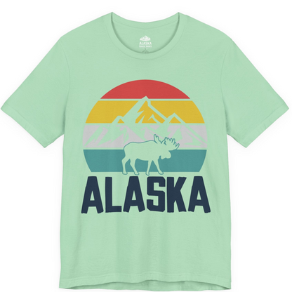 Retro Alaska Moose Silhouette Shirt Premium T-Shirt – Mint – Alaska Cruise Shirts