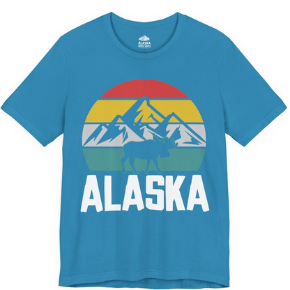 Retro Alaska Moose Silhouette Shirt Premium T-Shirt – Aqua – Alaska Cruise Shirts