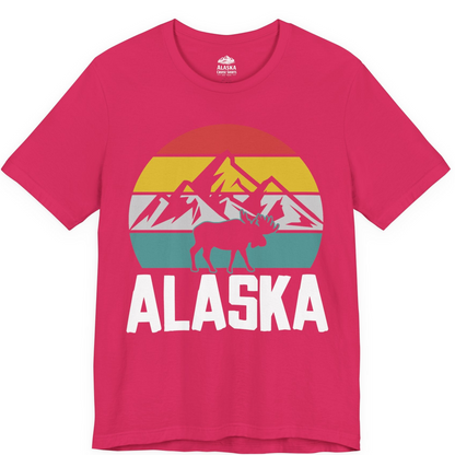Retro Alaska Moose Silhouette Shirt Premium T-Shirt – Fuchsia – Alaska Cruise Shirts