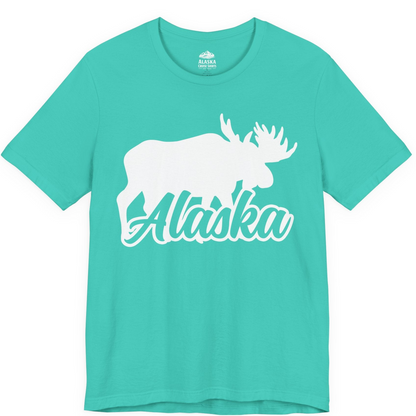 Alaska Moose Wildlife Silhouette Shirt Premium T-Shirt – Teal – Alaska Cruise Shirts