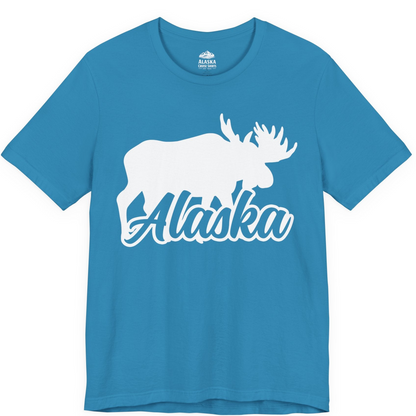 Alaska Moose Wildlife Silhouette Shirt Premium T-Shirt – Aqua – Alaska Cruise Shirts