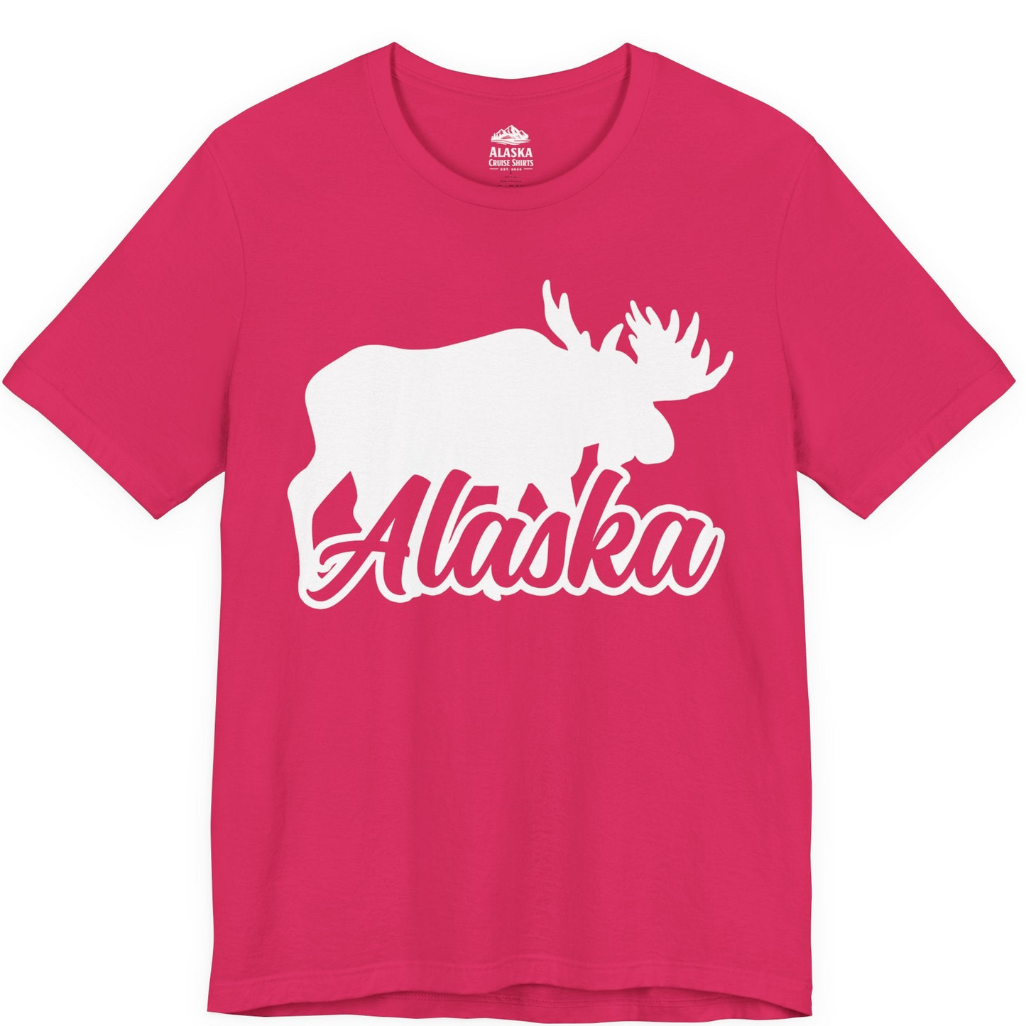 Alaska Moose Wildlife Silhouette Shirt Premium T-Shirt – Fuchsia – Alaska Cruise Shirts