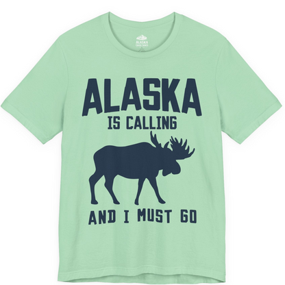 Alaska Is Calling Moose Silhouette Shirt Premium T-Shirt – Mint – Alaska Cruise Shirts