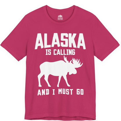 Alaska Is Calling Moose Silhouette Shirt Premium T-Shirt – Berry – Alaska Cruise Shirts