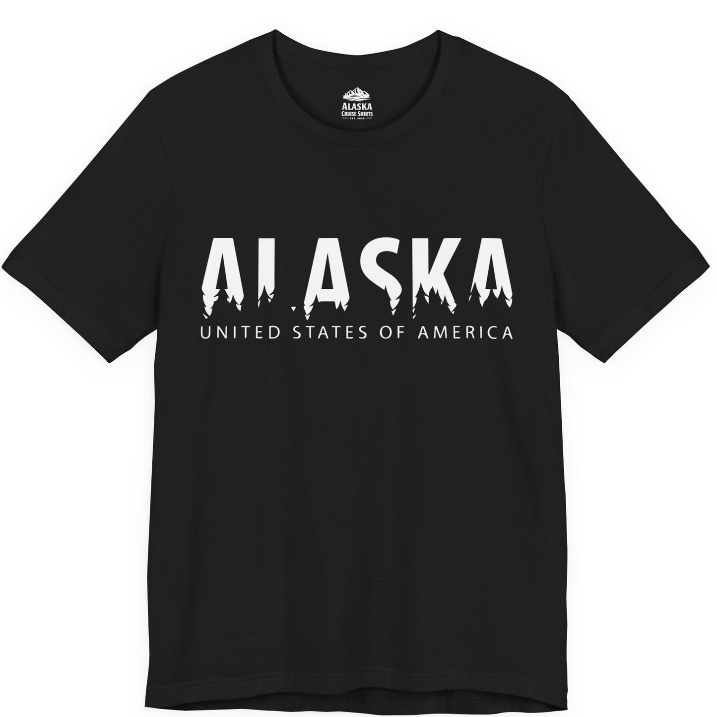 Alaska United States Typography Shirt Premium T-Shirt – Black – Alaska Cruise Shirts