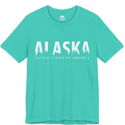 Alaska United States Typography Shirt Premium T-Shirt – Teal – Alaska Cruise Shirts