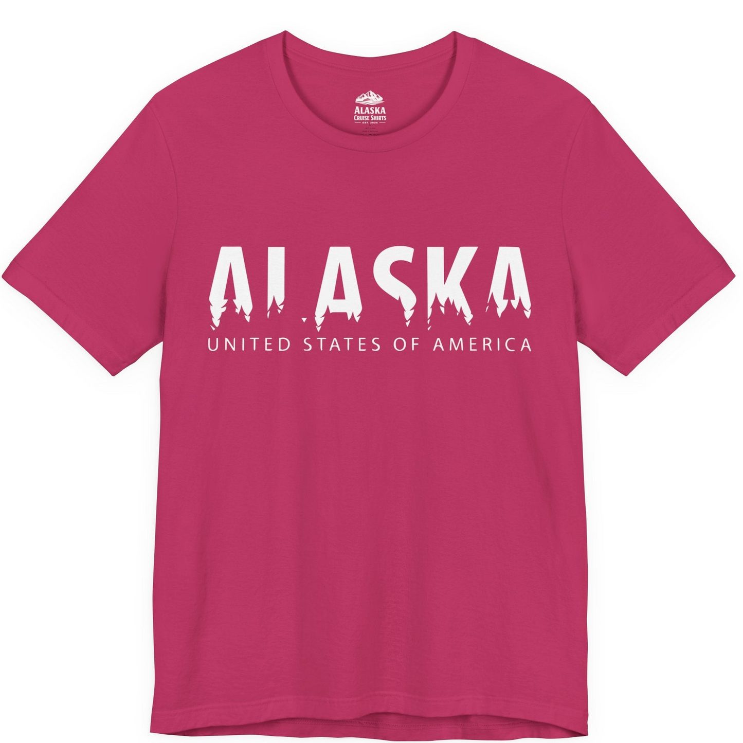 Alaska United States Typography Shirt Premium T-Shirt – Berry – Alaska Cruise Shirts