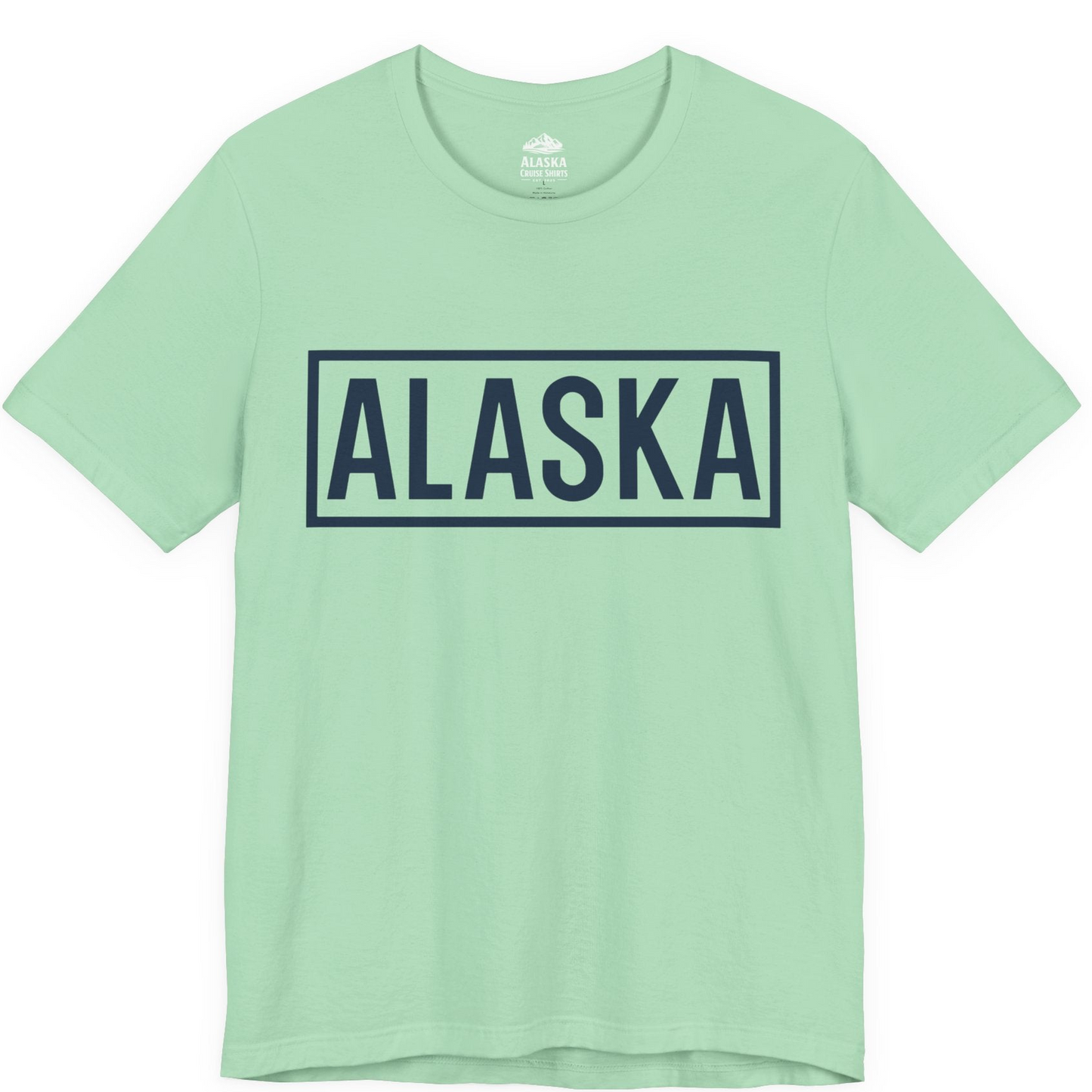 Alaska Bold Text Minimalist Monochrome Graphic Shirt for Travelers — Premium Tee Premium T-Shirt – Mint – Alaska Cruise Shirts