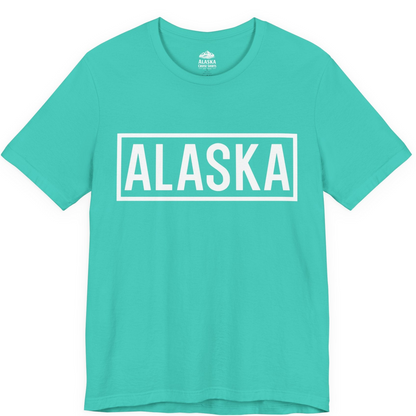 Alaska Bold Text Minimalist Monochrome Graphic Shirt for Travelers — Premium Tee Premium T-Shirt – Teal – Alaska Cruise Shirts