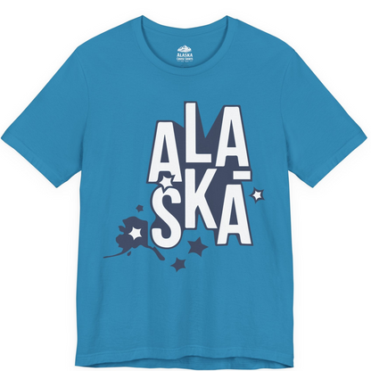Alaska Stars Bold Typography Shirt Premium T-Shirt – Aqua – Alaska Cruise Shirts