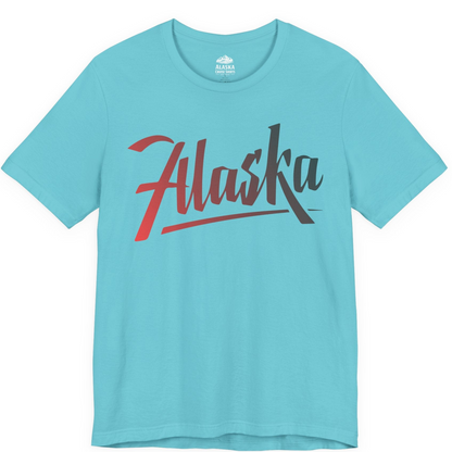 Alaska Script Wordmark Shirt Premium T-Shirt – Turquoise – Alaska Cruise Shirts