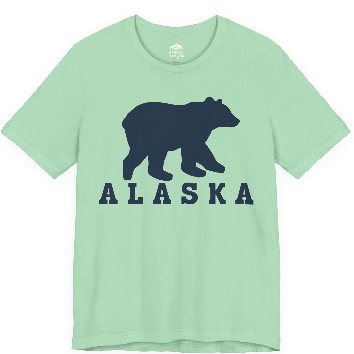 Alaska Bear Silhouette Shirt Premium T-Shirt – Mint – Alaska Cruise Shirts
