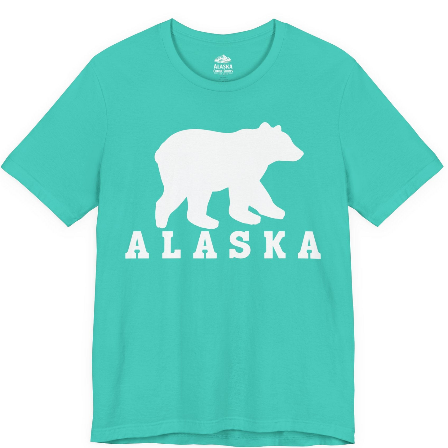 Alaska Bear Silhouette Shirt Premium T-Shirt – Teal – Alaska Cruise Shirts