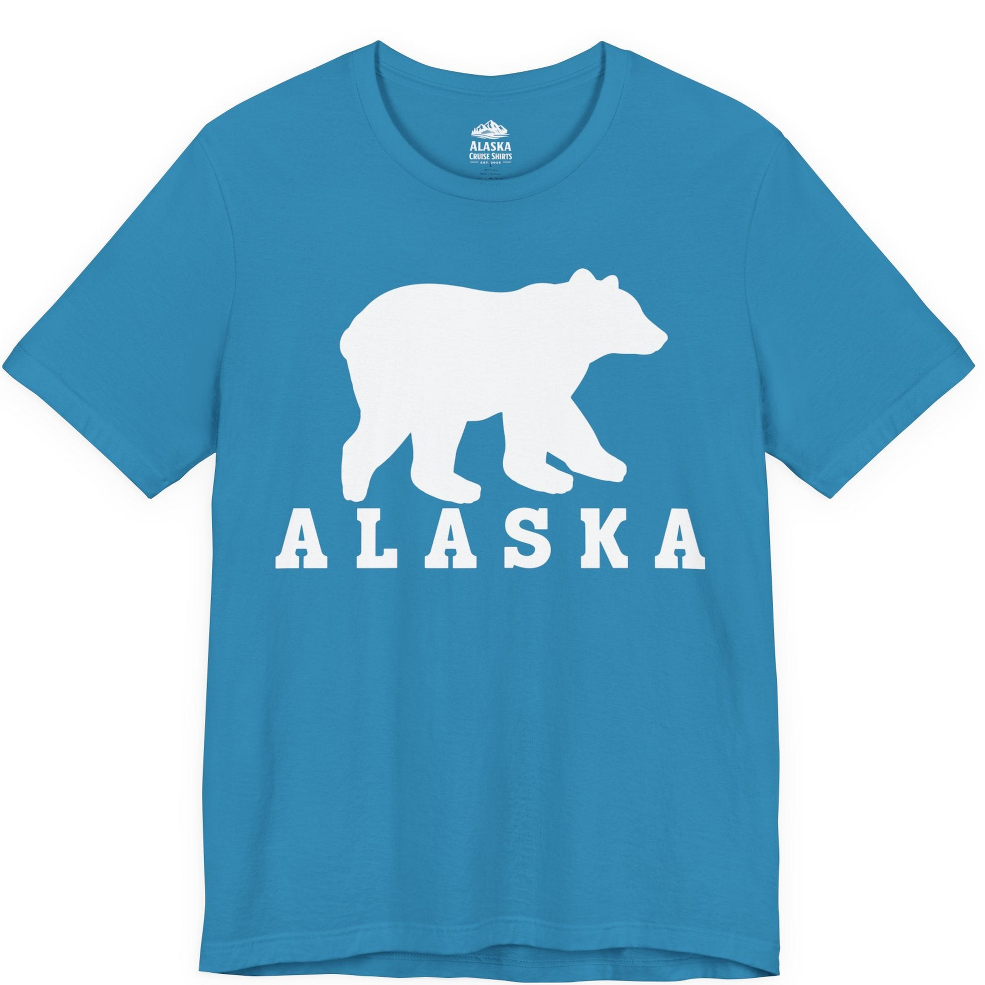 Alaska Bear Silhouette Shirt Premium T-Shirt – Aqua – Alaska Cruise Shirts