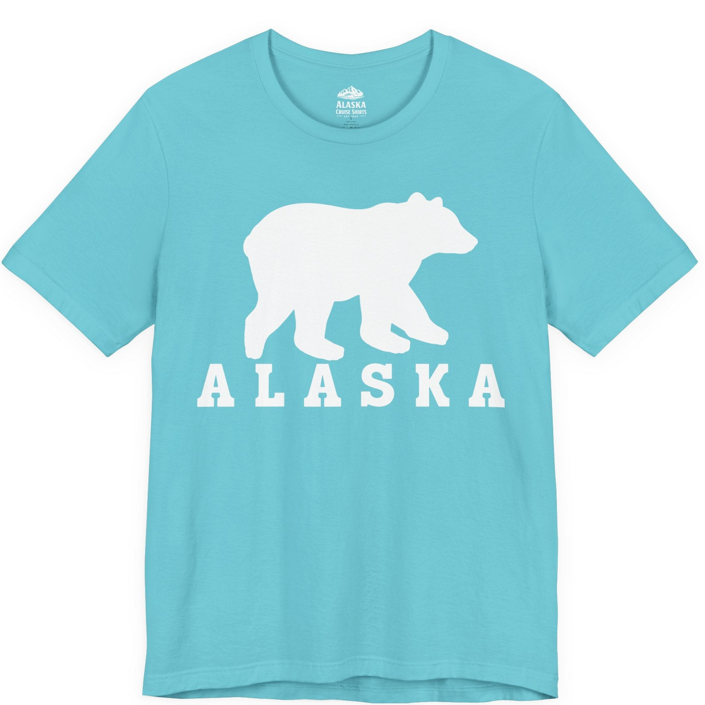 Alaska Bear Silhouette Shirt Premium T-Shirt – Turquoise – Alaska Cruise Shirts