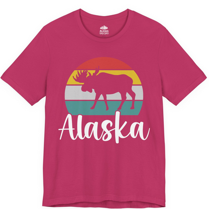 Retro Alaska Moose Silhouette Shirt Premium T-Shirt – Berry – Alaska Cruise Shirts