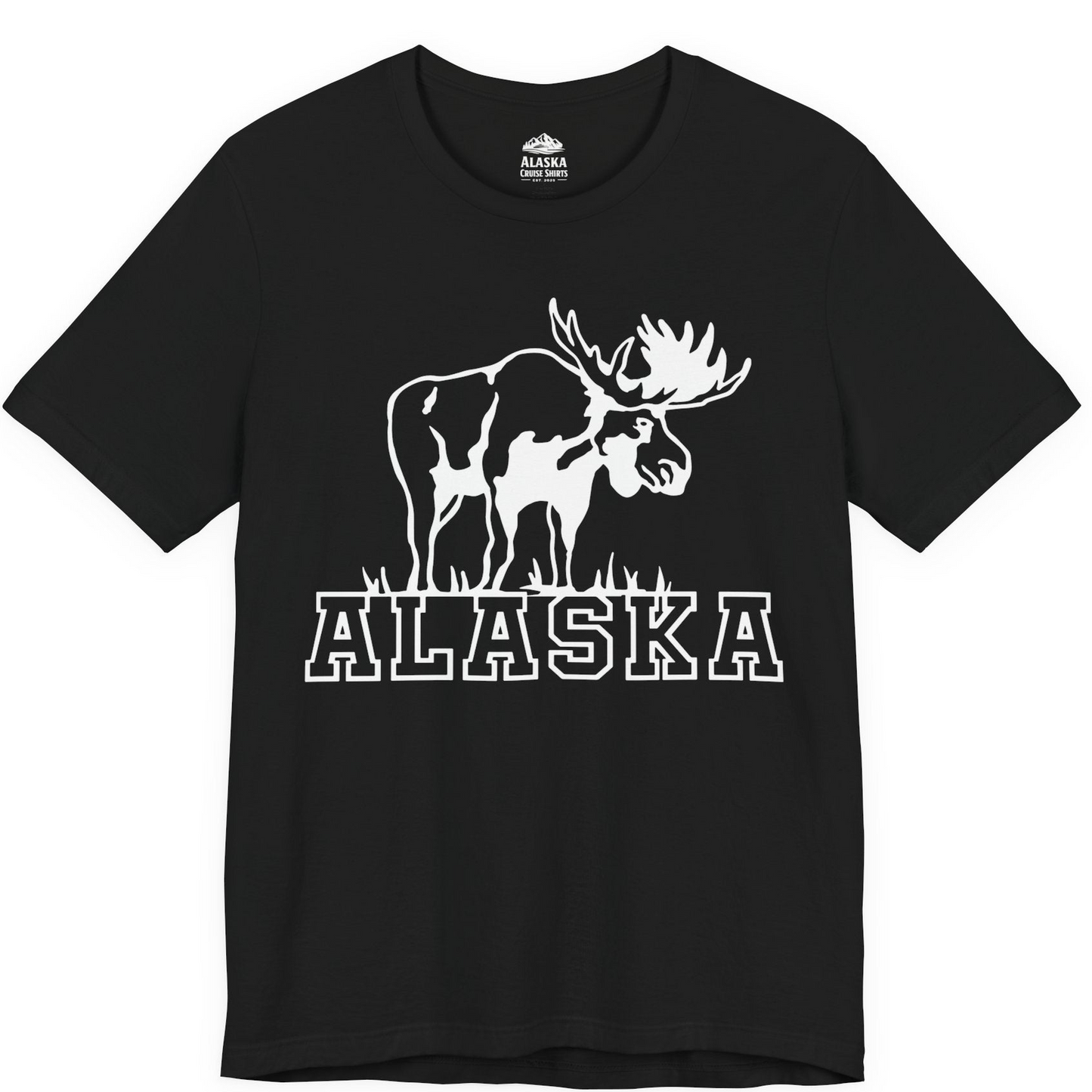 Alaska Moose Silhouette Shirt Premium T-Shirt – Black – Alaska Cruise Shirts
