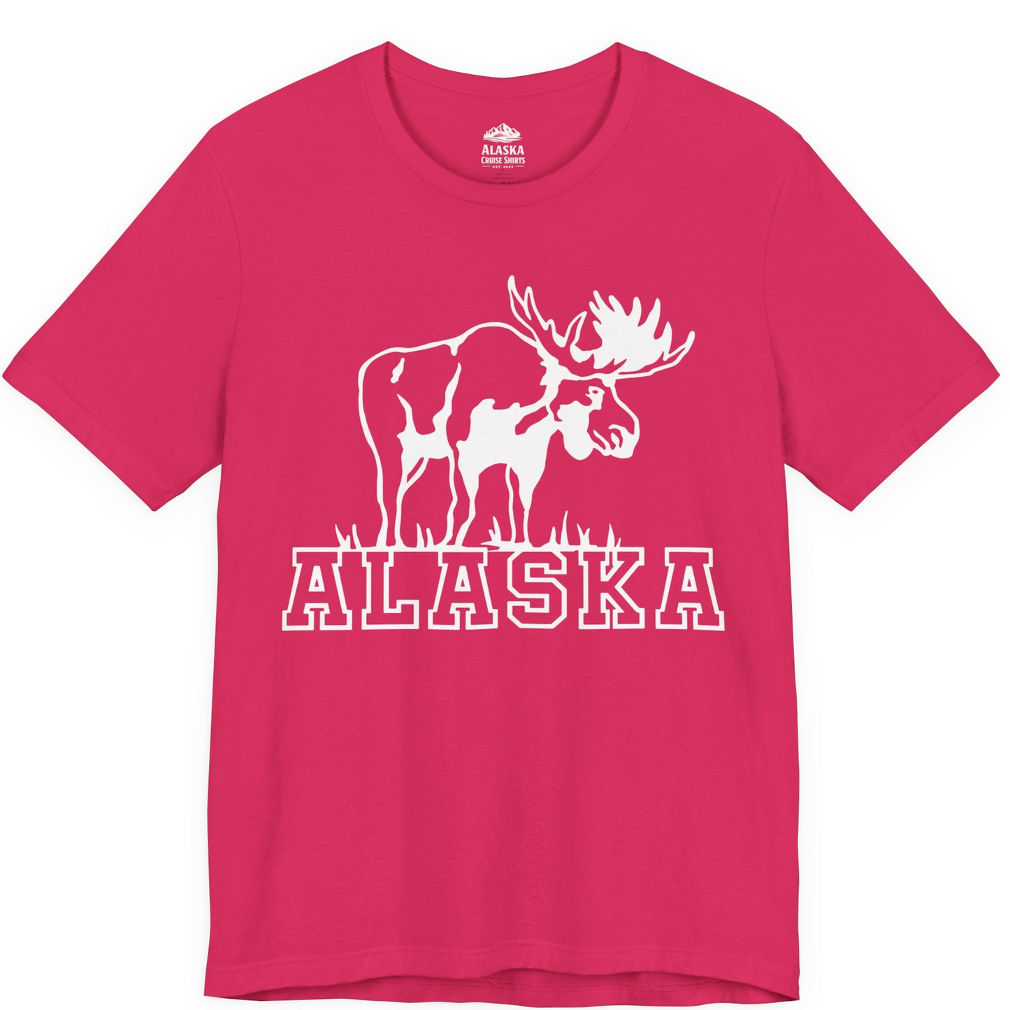 Alaska Moose Silhouette Shirt Premium T-Shirt – Fuchsia – Alaska Cruise Shirts