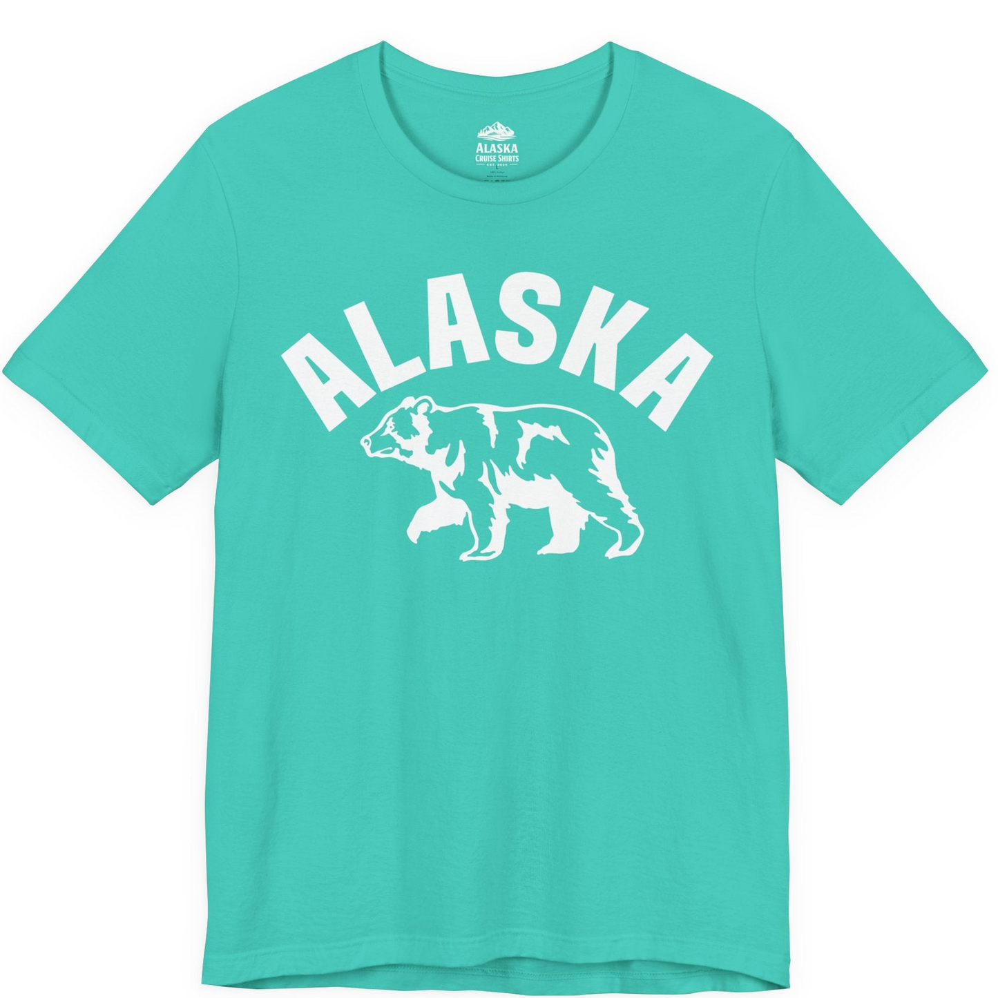 Alaska Bear Silhouette Wildlife Shirt Premium T-Shirt – Teal – Alaska Cruise Shirts