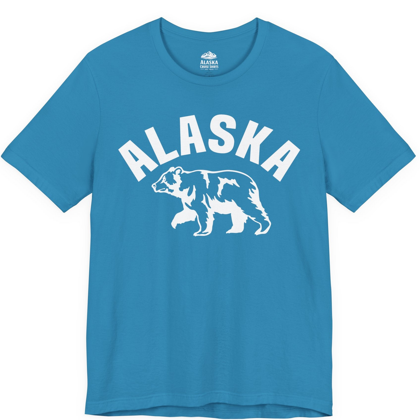 Alaska Bear Silhouette Wildlife Shirt Premium T-Shirt – Aqua – Alaska Cruise Shirts