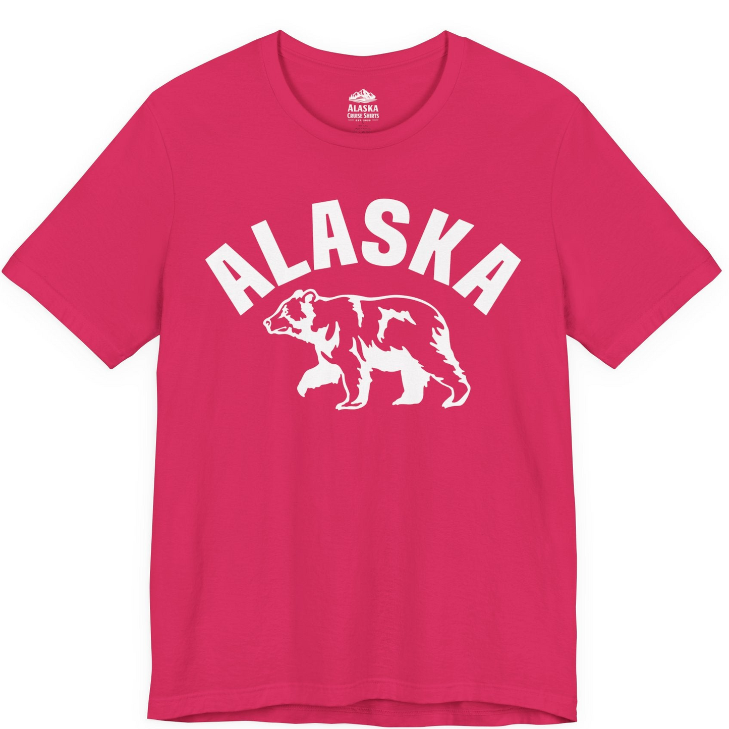 Alaska Bear Silhouette Wildlife Shirt Premium T-Shirt – Fuchsia – Alaska Cruise Shirts