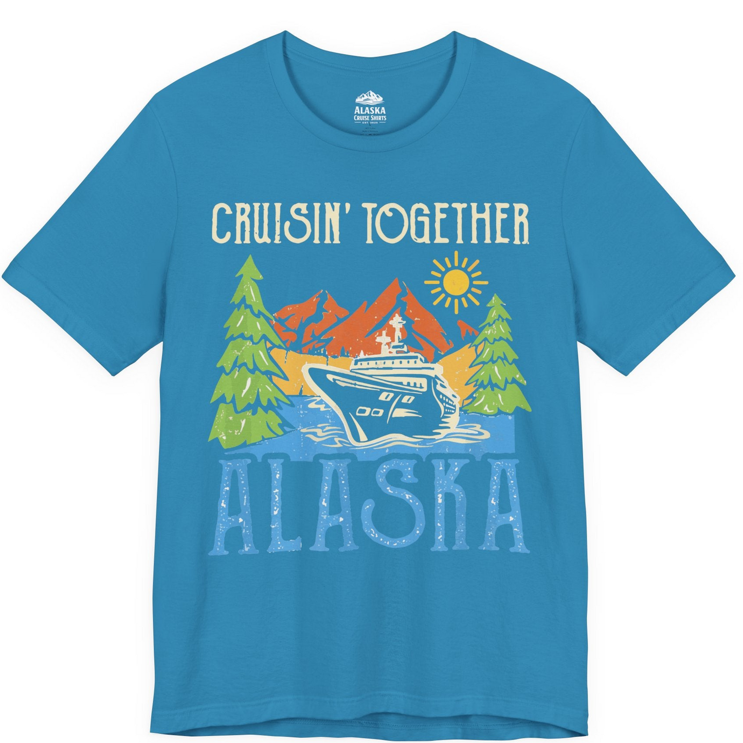 Alaska Cruise Adventure Nature Landscape Retro Family Shirt — Premium Tee Premium T-Shirt – Aqua – Alaska Cruise Shirts