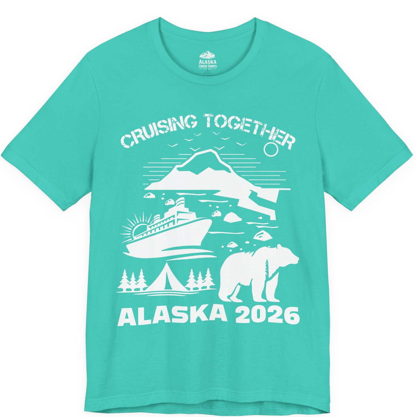 Alaska Cruise 2026 Family Adventure Bear Mountain Nature Shirt — Premium Tee Premium T-Shirt – Teal – Alaska Cruise Shirts