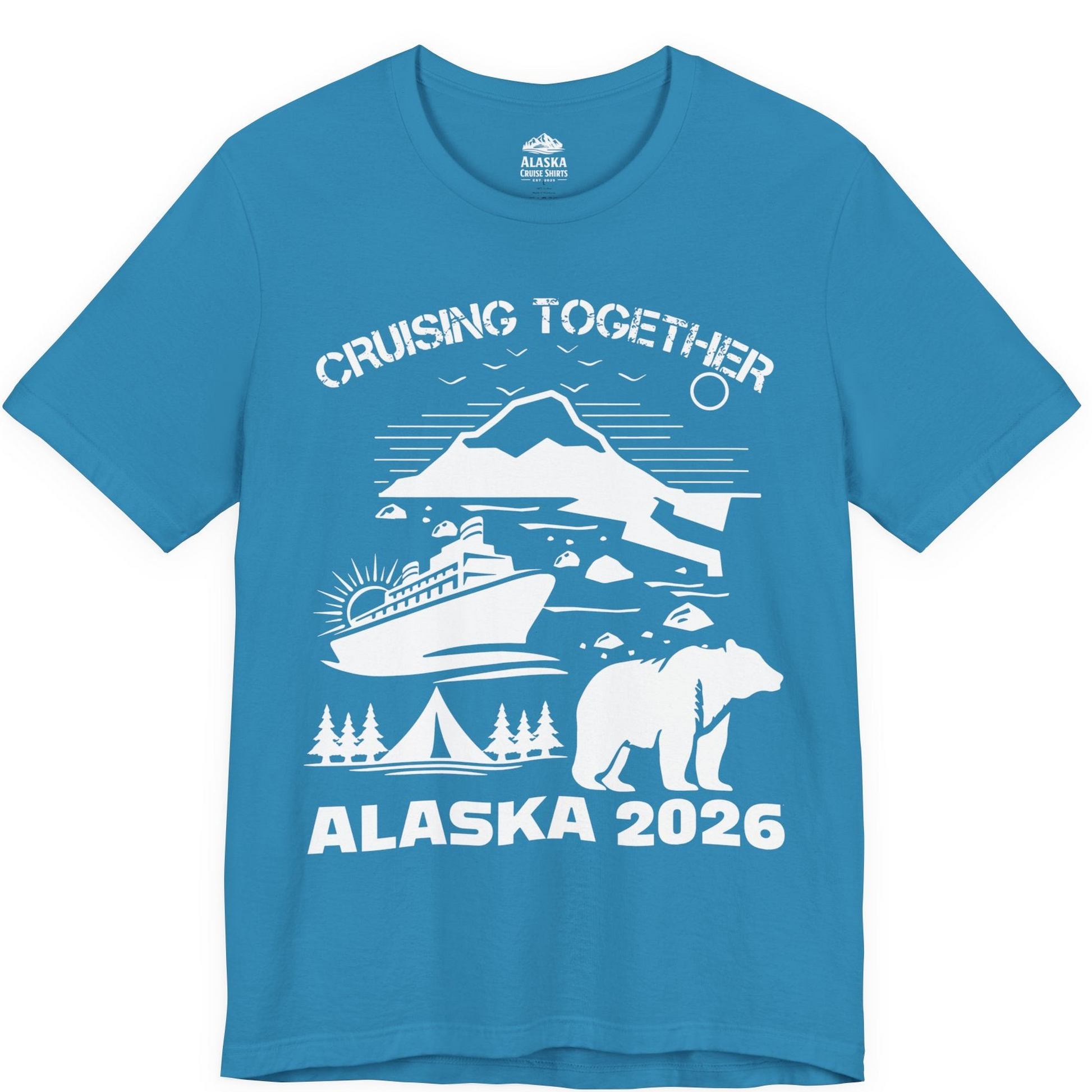Alaska Cruise 2026 Family Adventure Bear Mountain Nature Shirt — Premium Tee Premium T-Shirt – Aqua – Alaska Cruise Shirts