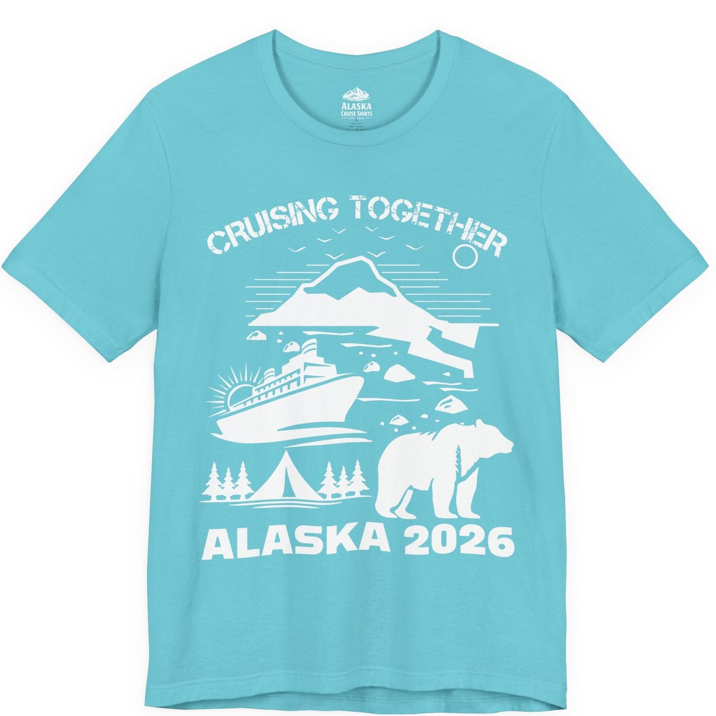 Alaska Cruise 2026 Family Adventure Bear Mountain Nature Shirt — Premium Tee Premium T-Shirt – Turquoise – Alaska Cruise Shirts