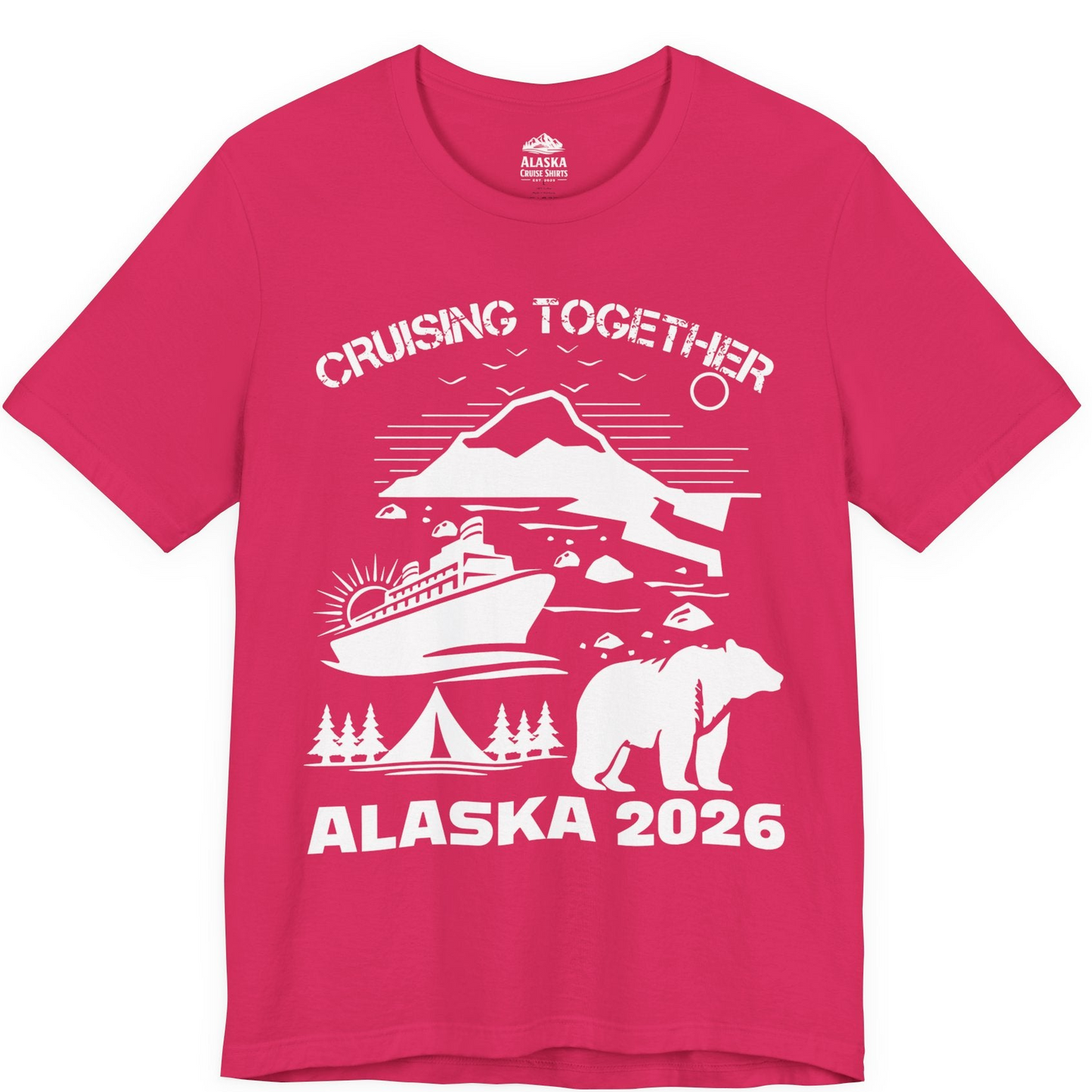 Alaska Cruise 2026 Family Adventure Bear Mountain Nature Shirt — Premium Tee Premium T-Shirt – Fuchsia – Alaska Cruise Shirts