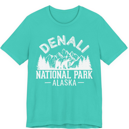 Denali National Park Bear Mountains Vintage Alaska Nature Shirt — Premium Tee Premium T-Shirt – Teal – Alaska Cruise Shirts