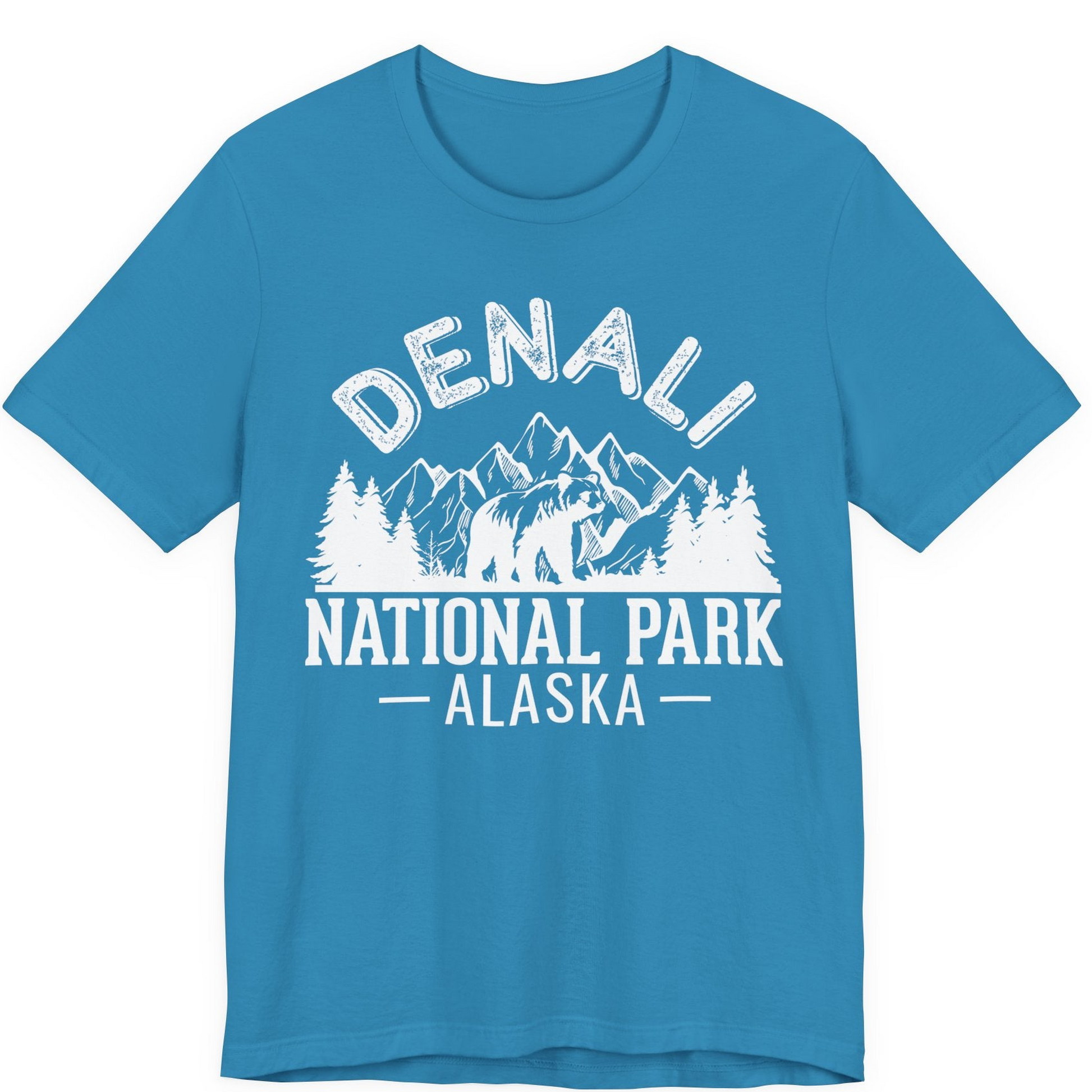 Denali National Park Bear Mountains Vintage Alaska Nature Shirt — Premium Tee Premium T-Shirt – Aqua – Alaska Cruise Shirts