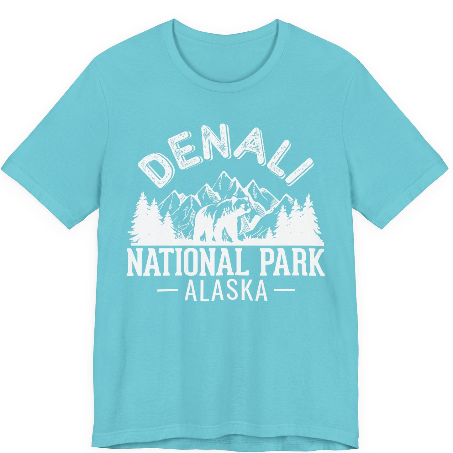 Denali National Park Bear Mountains Vintage Alaska Nature Shirt — Premium Tee Premium T-Shirt – Turquoise – Alaska Cruise Shirts