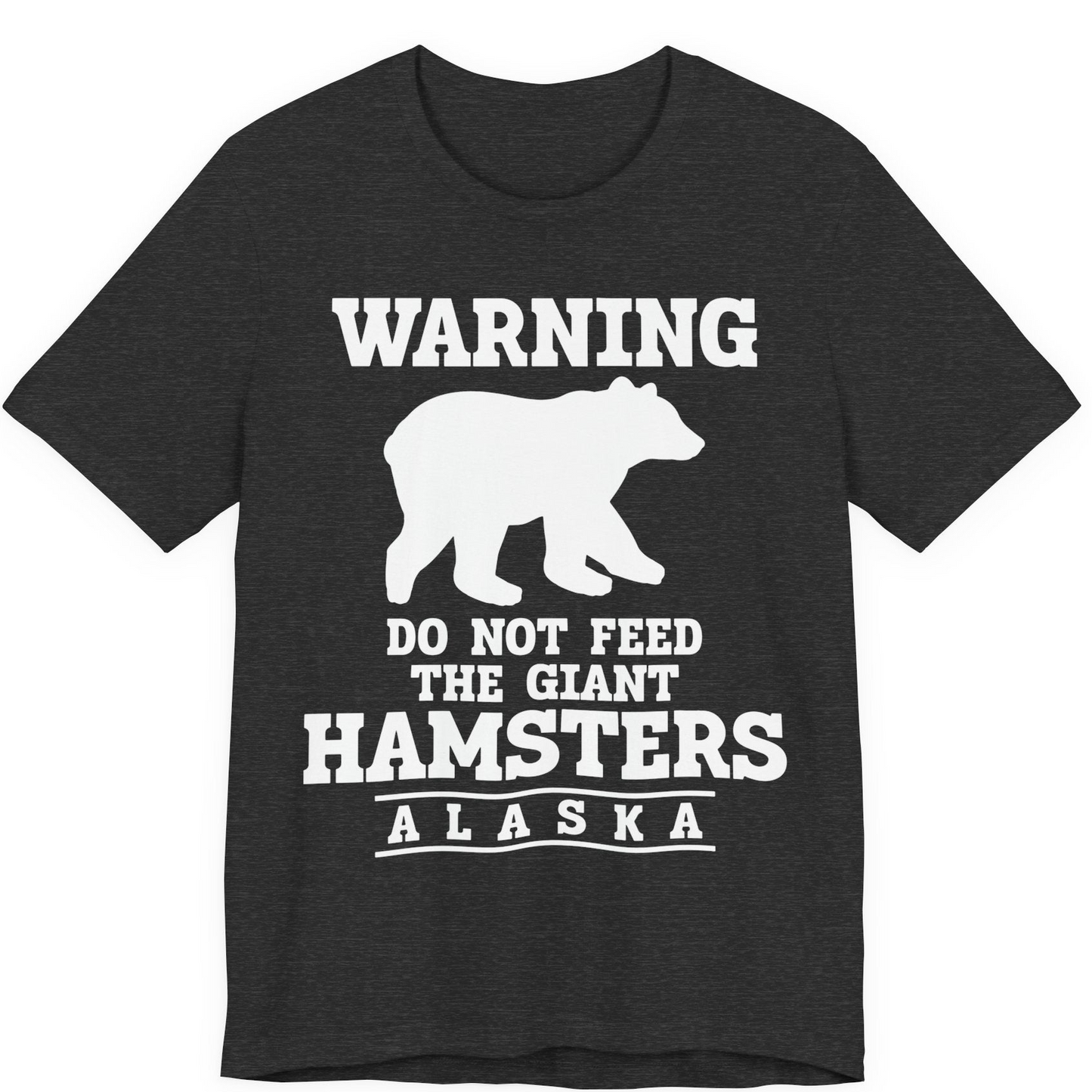 Funny Alaska Bear Warning Shirt Premium T-Shirt – Dark Grey Heather – Alaska Cruise Shirts