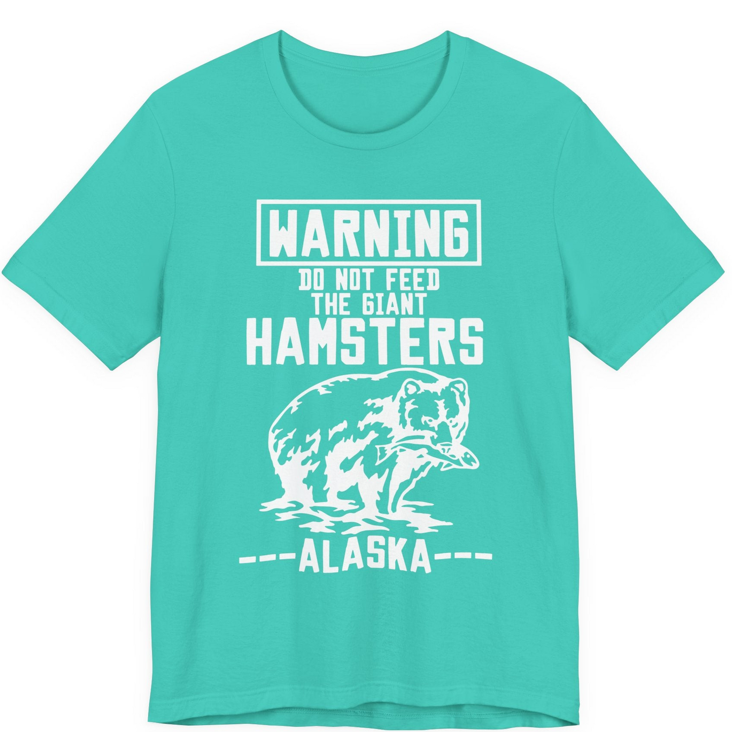 Funny Alaska Bear Warning Sign Shirt Premium T-Shirt – Teal – Alaska Cruise Shirts