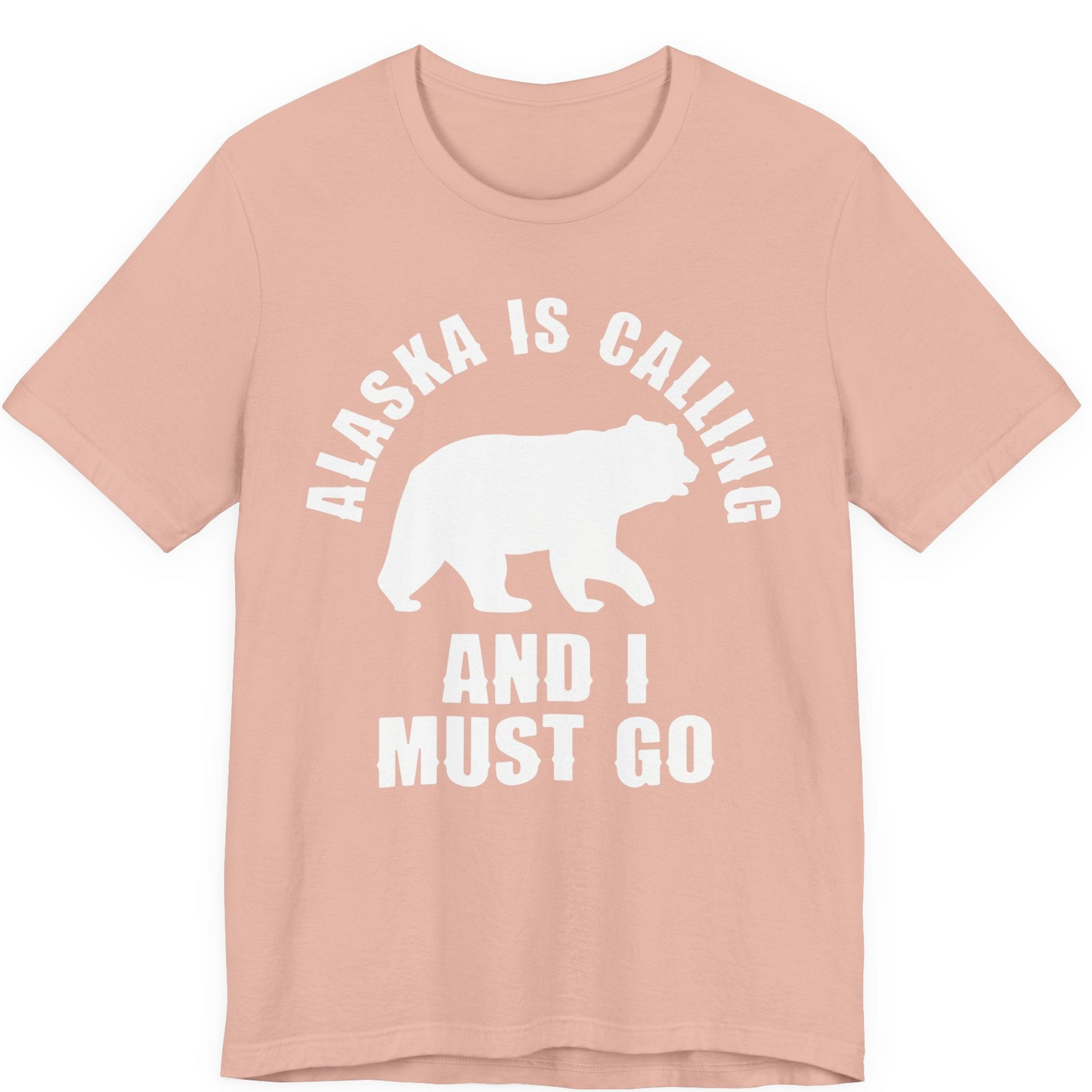 Alaska Is Calling Bear Silhouette Adventure Shirt Premium T-Shirt – Peach – Alaska Cruise Shirts